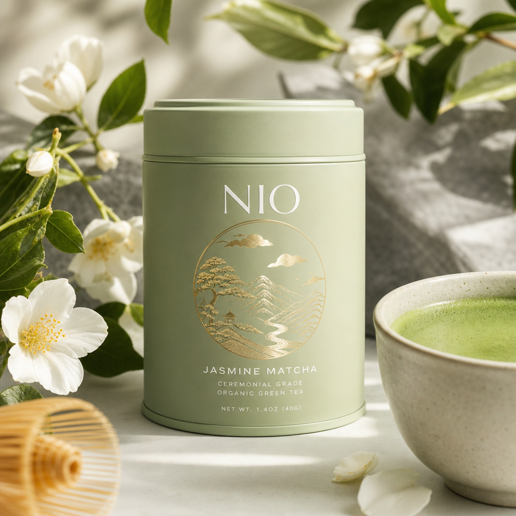 NIO presentacion elegante del matcha premium